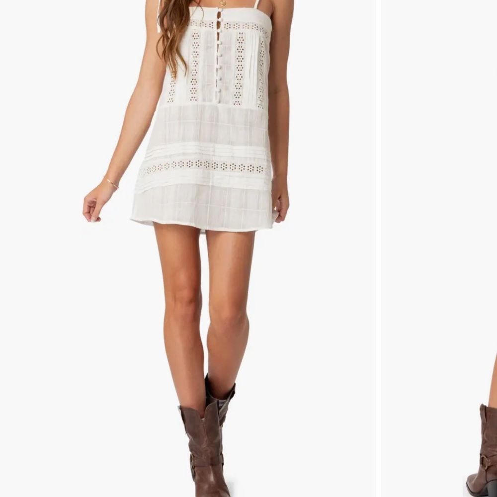 Edikted White Eyelet Strapless Top